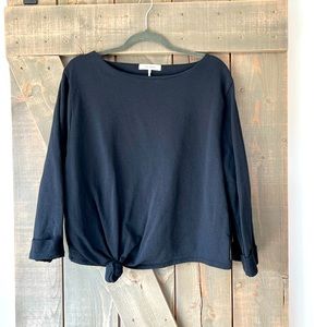 Frame Terry Black Knotted Top M